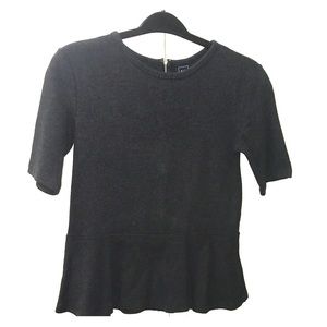 Charcoal Gray Peplum Top